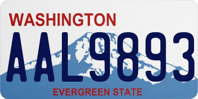 WA license plate AAL9893