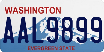 WA license plate AAL9899