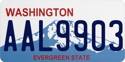 WA license plate AAL9903