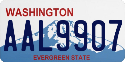 WA license plate AAL9907