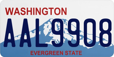 WA license plate AAL9908