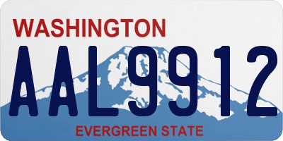 WA license plate AAL9912