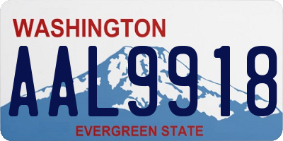 WA license plate AAL9918