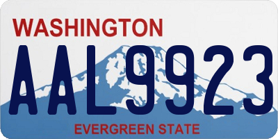 WA license plate AAL9923