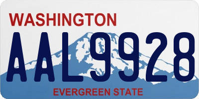 WA license plate AAL9928