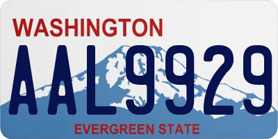 WA license plate AAL9929