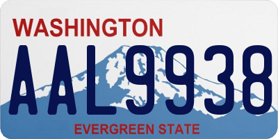 WA license plate AAL9938