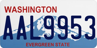 WA license plate AAL9953