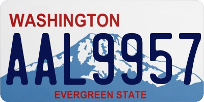 WA license plate AAL9957