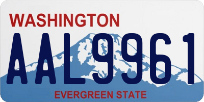 WA license plate AAL9961
