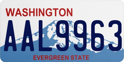 WA license plate AAL9963
