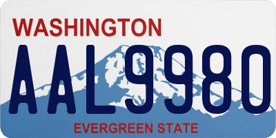 WA license plate AAL9980