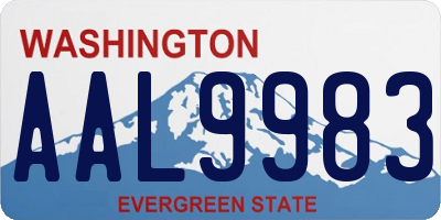 WA license plate AAL9983