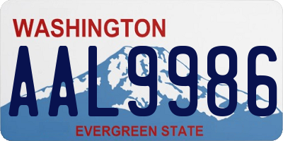 WA license plate AAL9986