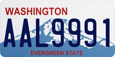WA license plate AAL9991