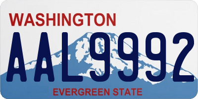 WA license plate AAL9992