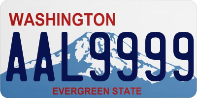 WA license plate AAL9999