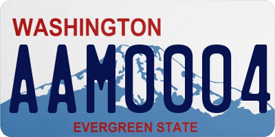 WA license plate AAM0004