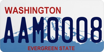 WA license plate AAM0008