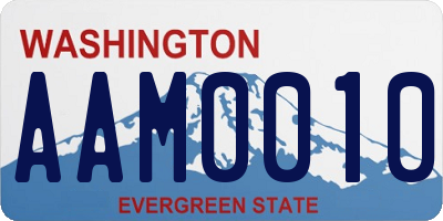 WA license plate AAM0010