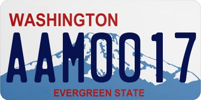 WA license plate AAM0017