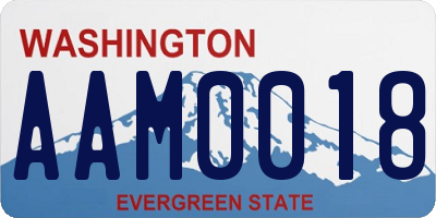 WA license plate AAM0018