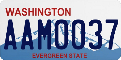 WA license plate AAM0037