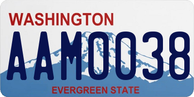 WA license plate AAM0038