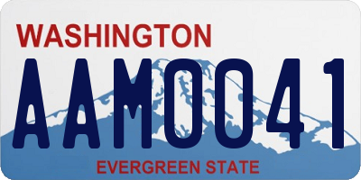 WA license plate AAM0041