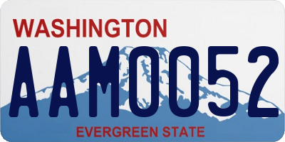 WA license plate AAM0052