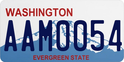 WA license plate AAM0054