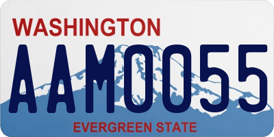 WA license plate AAM0055