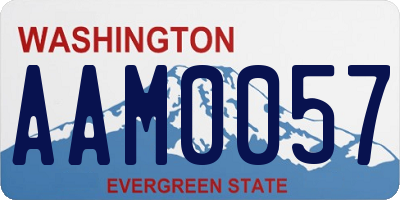 WA license plate AAM0057