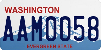 WA license plate AAM0058