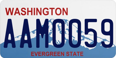 WA license plate AAM0059