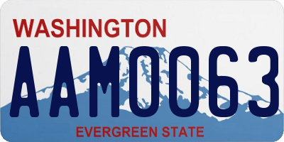 WA license plate AAM0063