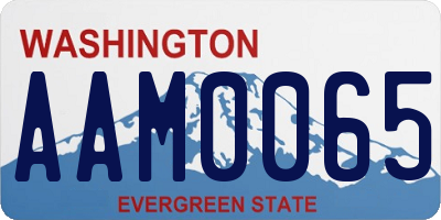 WA license plate AAM0065