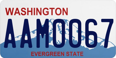 WA license plate AAM0067