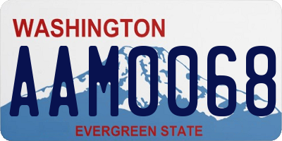 WA license plate AAM0068