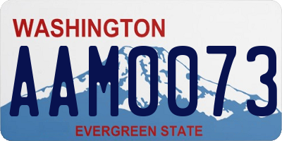 WA license plate AAM0073