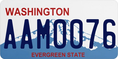 WA license plate AAM0076