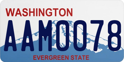 WA license plate AAM0078