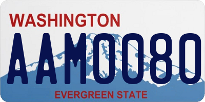 WA license plate AAM0080