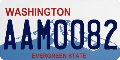 WA license plate AAM0082