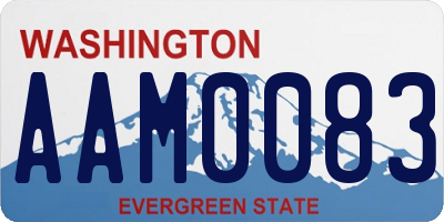 WA license plate AAM0083