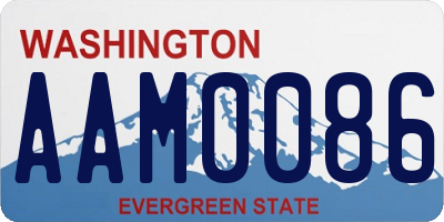WA license plate AAM0086