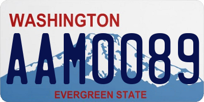 WA license plate AAM0089