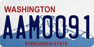 WA license plate AAM0091