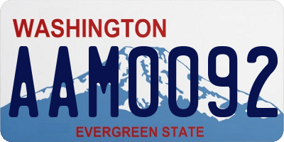 WA license plate AAM0092