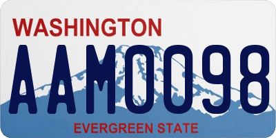 WA license plate AAM0098